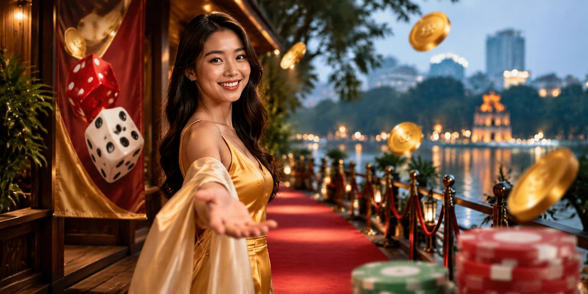 Bàn chơi xúc xắc tài xỉu phong cách Hà Nội kết hợp không gian cà phê hiện đại